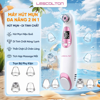 Máy Hút Mụn đầu đen mụn cám LESCOLTON 3 chức năng, nâng cơ mặt di tinh chất massage mặt và mặt