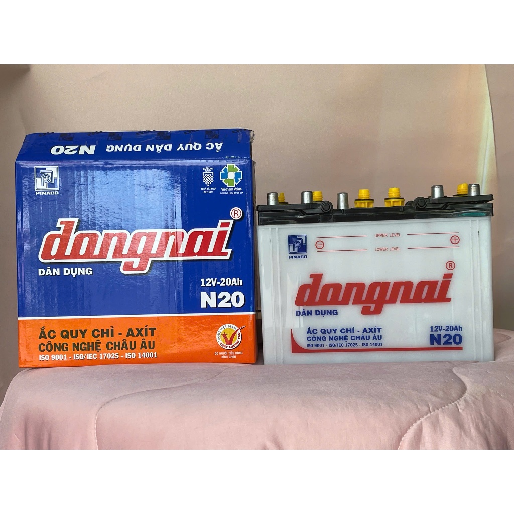 Ắc Quy Đồng Nai N20 12V 20Ah Nước Chính Hãng PINACO