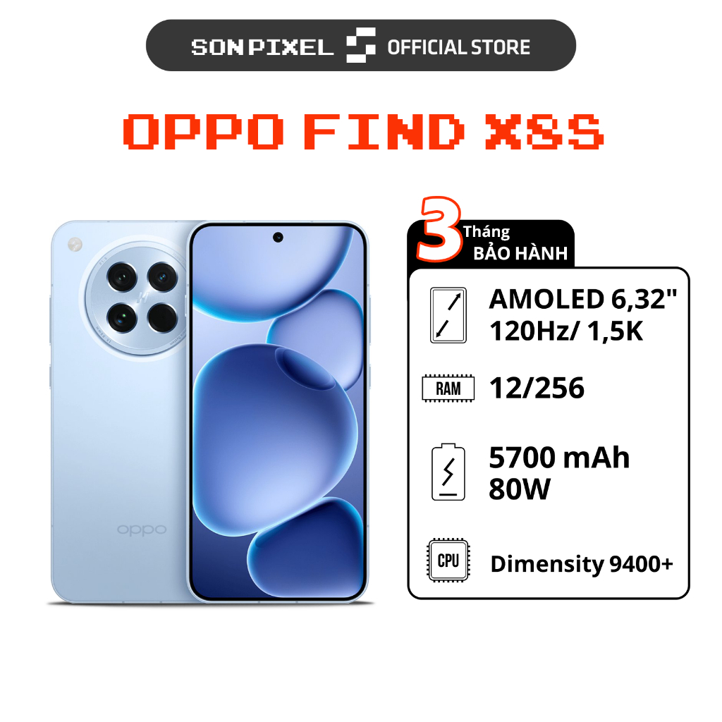 OPPO Find X8s, Chip MediaTek Dimensity 9400+, Pin 5700 mAh, Camera Đỉnh Cao. SonPixel