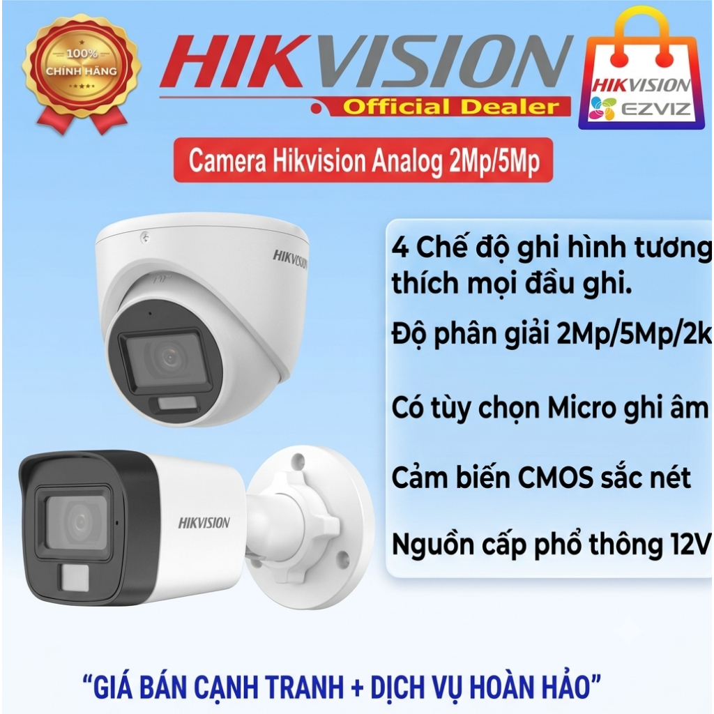 Camera analog Hikvision chính hãng 2Mp tới 5Mp