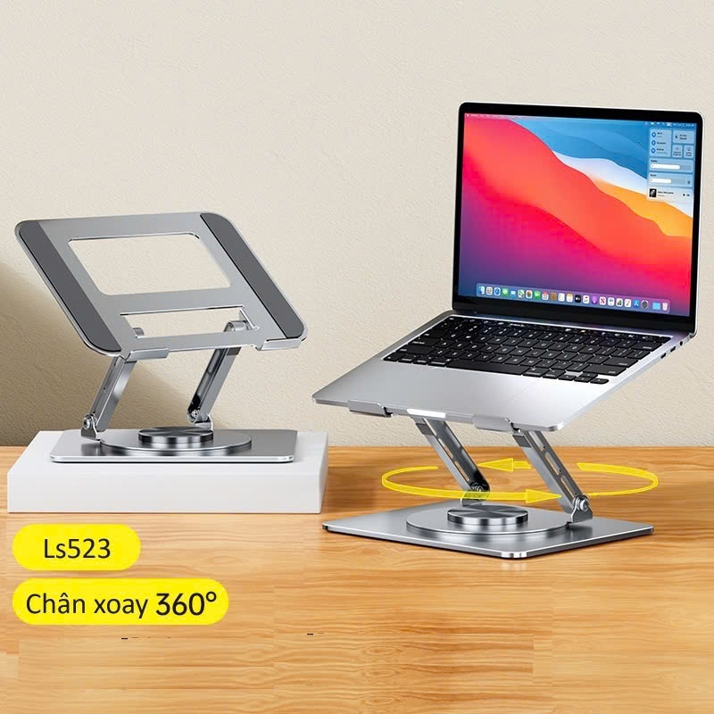 Giá Đỡ Laptop, Macbook, Máy Tính Bảng, iPad LS523 Chân Xoay 360 Độ Tiện Lợi Chống Mỏi Cổ Vai Gáy