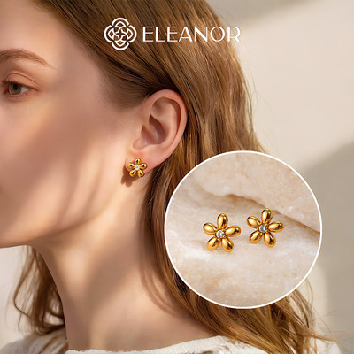 Bông tai nữ Eleanor Accessories hình hoa basic phụ kiện trang sức khuyên tai 12109