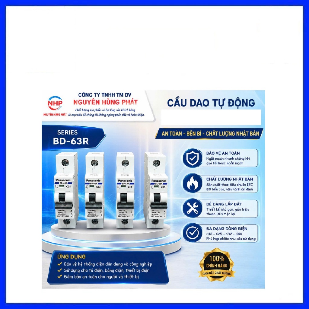 Cầu dao tự động 1pha MCB Panasoni BBD1161CNV/BBD1251CNV/BBD1321CNV