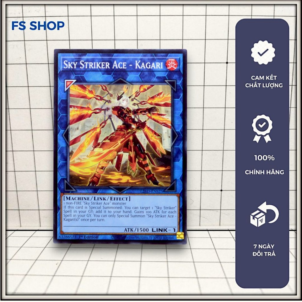 [FS Shop] Thẻ bài yugioh chính hãng Sky Striker Ace - Kagari (Alternate Art)  (Common) - Link