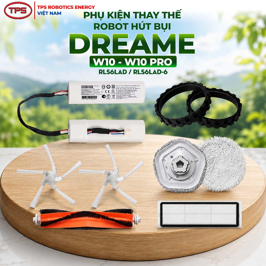 PHỤ KIỆN ROBOT HÚT BỤI DREAME L10S ULTRA, L10 ULTRA( CHỔI, LỌC HEPA, GIẺ LAU, TÚI RÁC, PIN)
