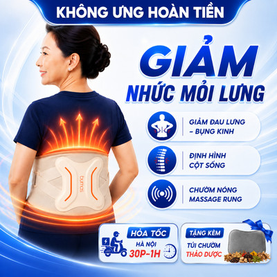 Đai Massage Lưng Có Chườm Nóng BUMAS M13 Giảm Đau Lưng Bụng - Quà Tặng Sức Khoẻ