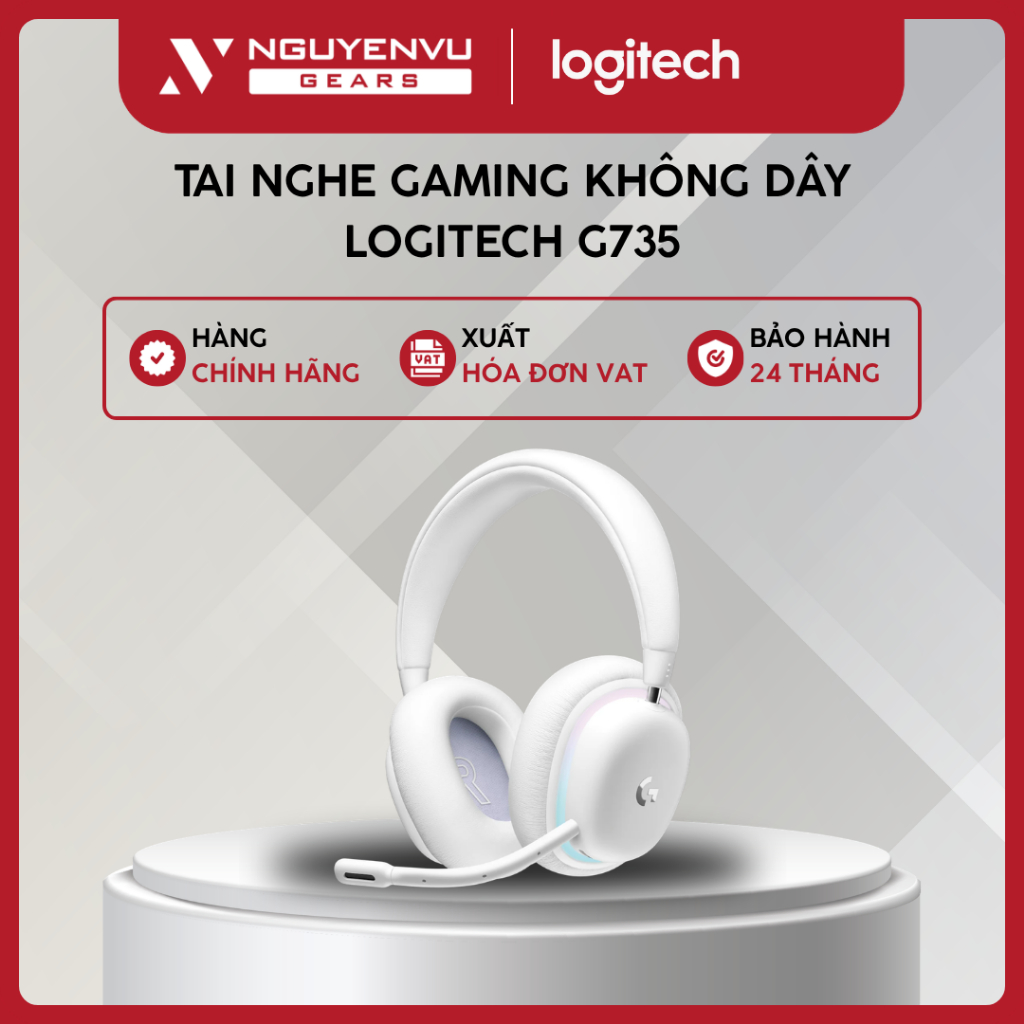 [Full VAT] Tai nghe gaming không dây LOGITECH G735 - Driver 40mm / Pin 56h / LED RGB - BH 24 THÁNG
