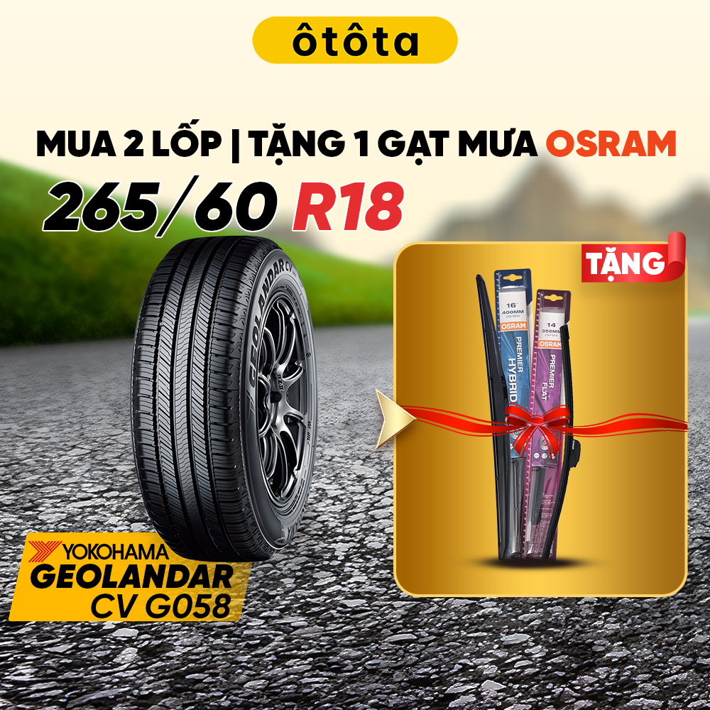 Lốp ô tô Yokohama 265/60 R18 110V GEOLANDAR G058 - Chính hãng BH 5 năm (265/60R18, 265 60 R18)