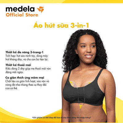 Quần áo bà bầu | Medela 3in1 Nursing and Pumping Bra -  Áo hút sữa rảnh tay kết hợp cho con bú