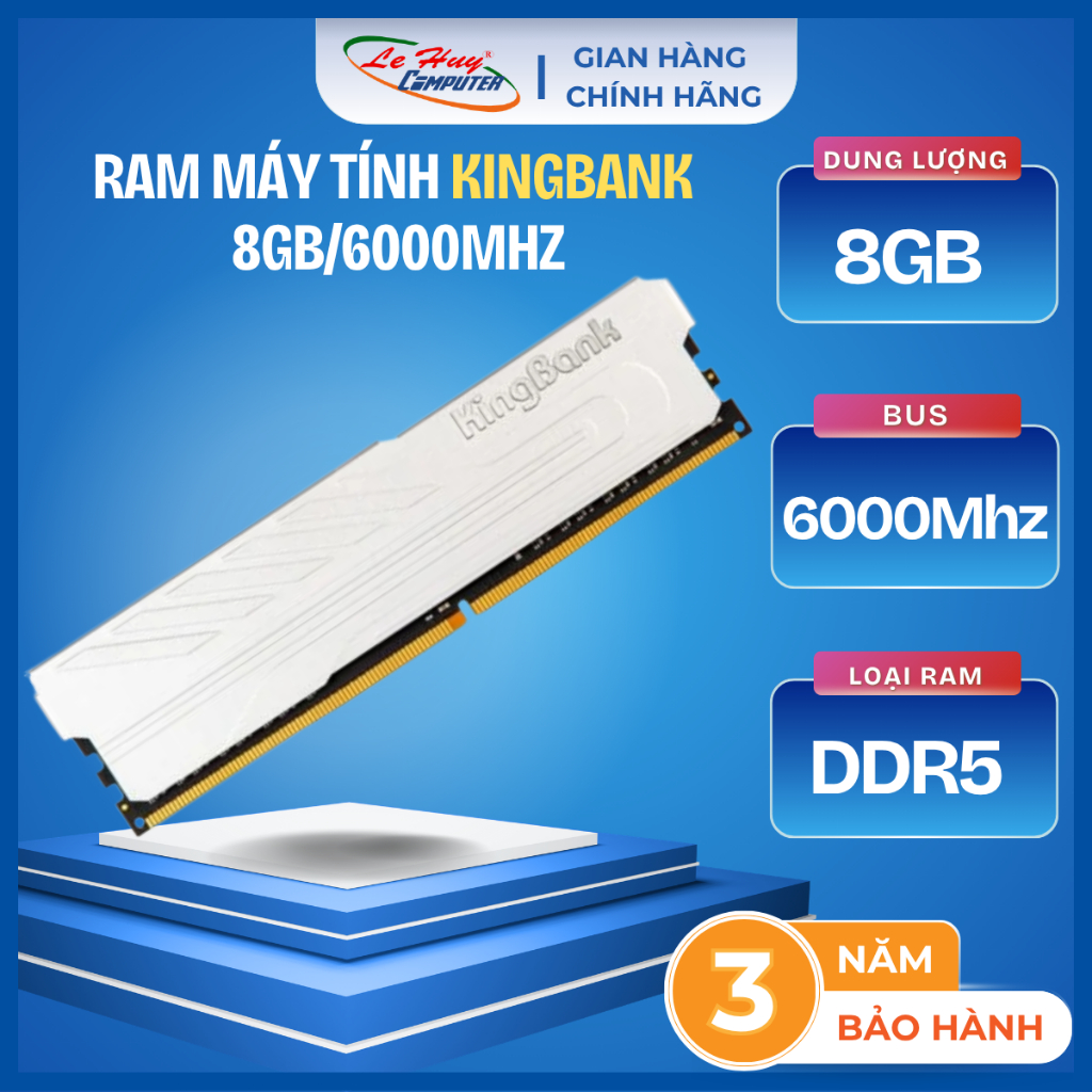Ram KingBank DDR5 RAM 8Gb 6000MHz - Hàng Chính Hãng