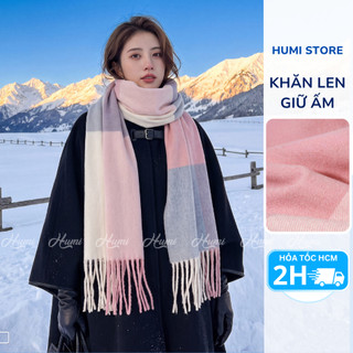Khăn Len Nữ Mùa Đông Ấm Ấp Kẻ Caro Phong Cách Hàn Quốc Khăn Choàng Giữ Ấm Cổ Du Lịch Làm Quà Tặng