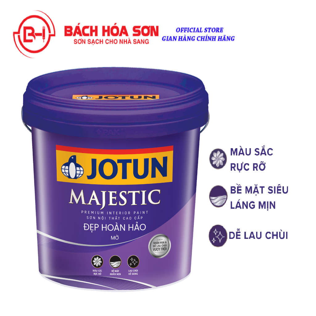 5L_Sơn phủ nội thất Jotun Majestic Đẹp Hoàn Hảo Mờ