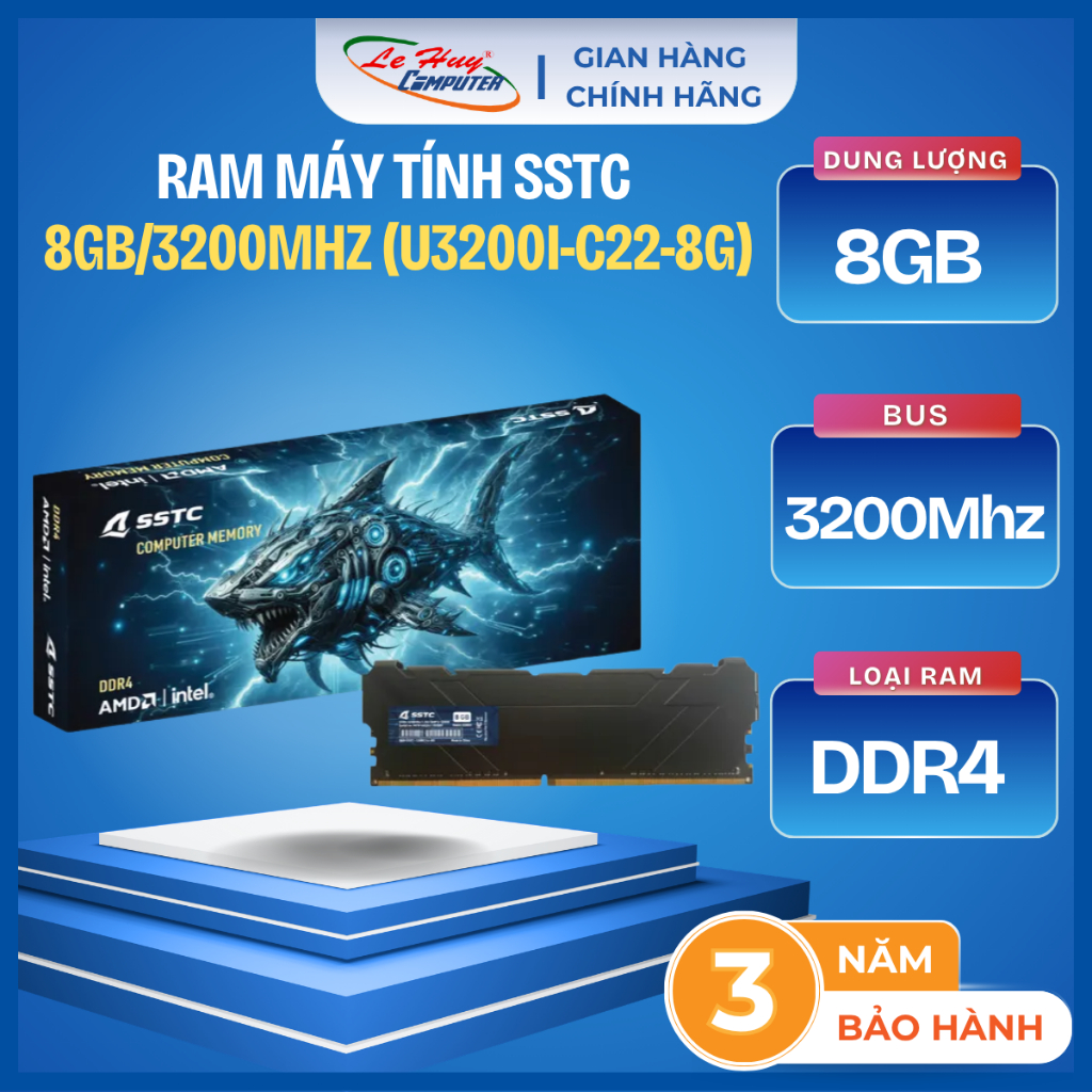 RAM PC SSTC 8GB 3200MT/s (U3200I-C22-8G)