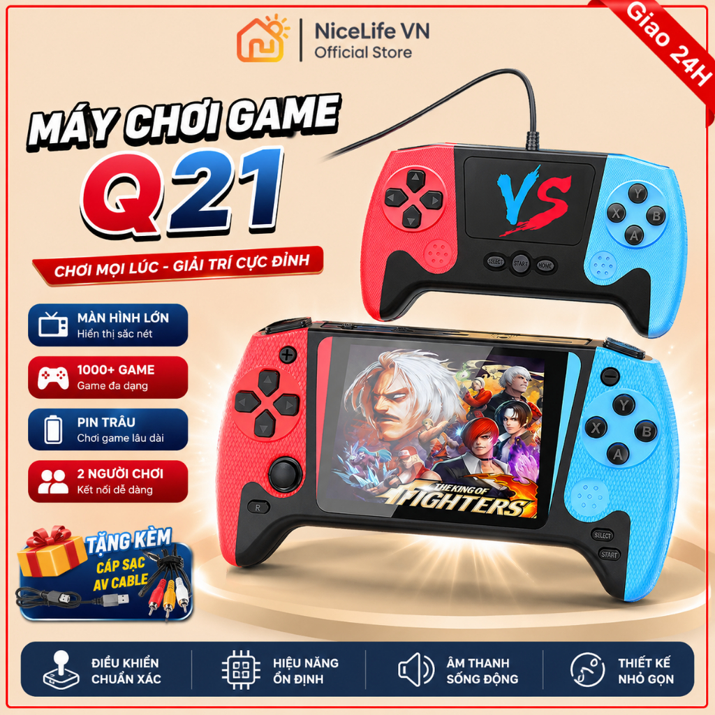 [Giao nhanh] Máy Chơi Game Cầm Tay Q21 Màn Hình HD 3.5 Inch Chơi Game Retro Kết Nối TV Tay Cầm Tiện 