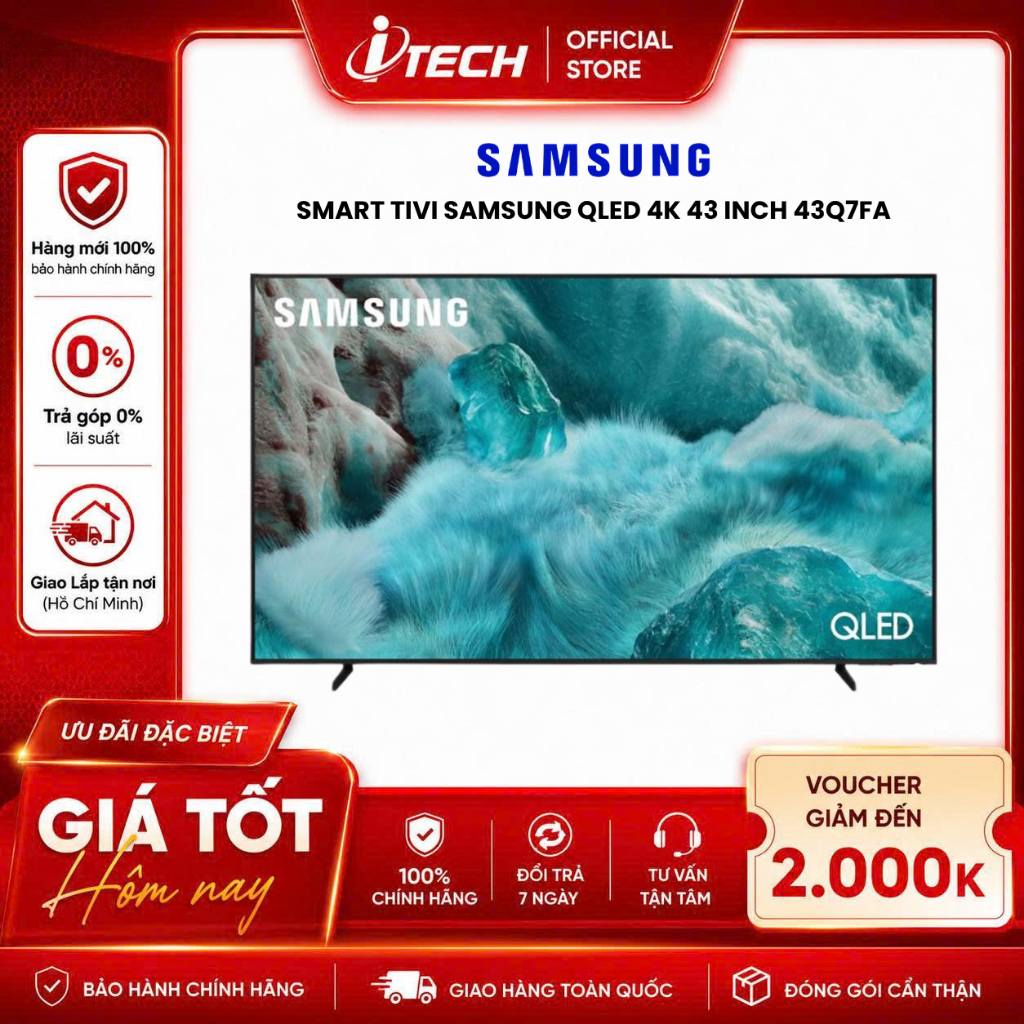 43Q7FA - Smart Tivi QLED Samsung AI 4K 43 inch QA43Q7FA - Hàng chính hãng
