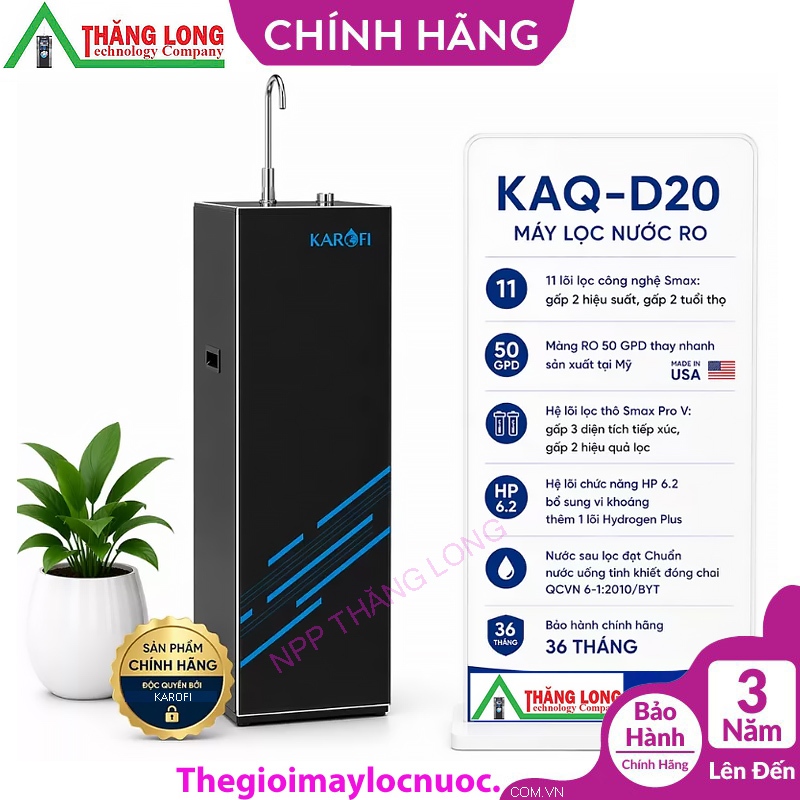 Máy lọc nước RO Karofi KAQ-D20 - Chính hãng bh 3 năm ( giá mua trực tiếp: 4.4tr)