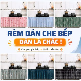 [HÀNG MỚI VỀ] Rèm dán che bếp gọn gàng, chống bụi hiệu quả, dán tiện lợi không khoan, tháo giặt dễ dàng