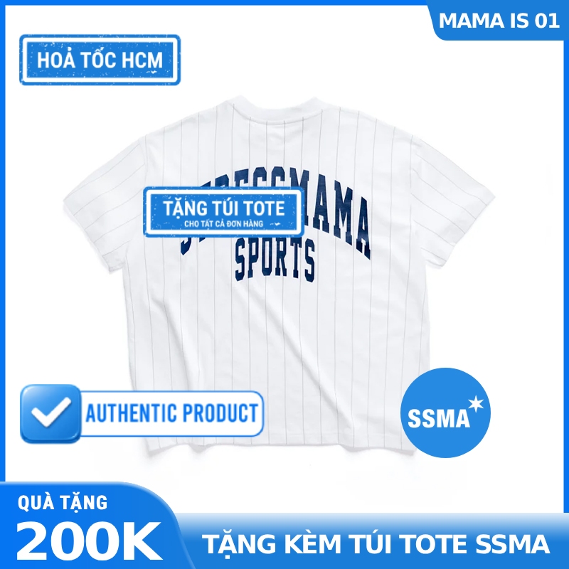 Áo Thun SSMM Sport Stripped T-Shirt Vải Cotton 100% Form Boxy / White
