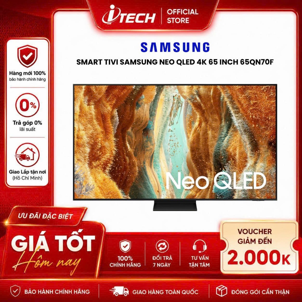 65QN70F - Smart Tivi Neo QLED Samsung AI 4K 65 inch QA65QN70F - Hàng chính hãng