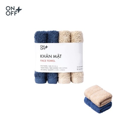 Pack tiện lợi 2 khăn mặt cao cấp ONOFF size 28x46cm mềm mại, không xù, không phai màu - 19AC26A316