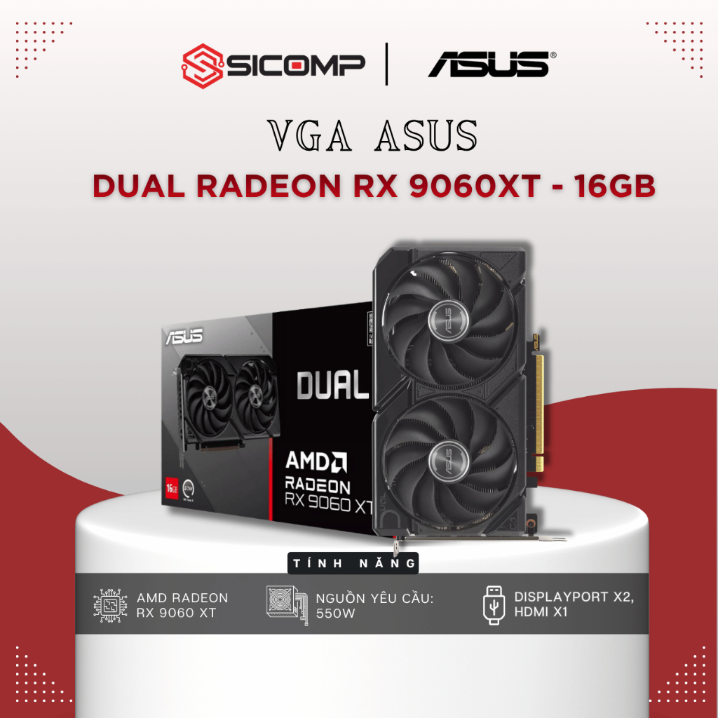 [FULL VAT] VGA  ASUS Dual Radeon RX 9060XT - 16GB, BH 36TH