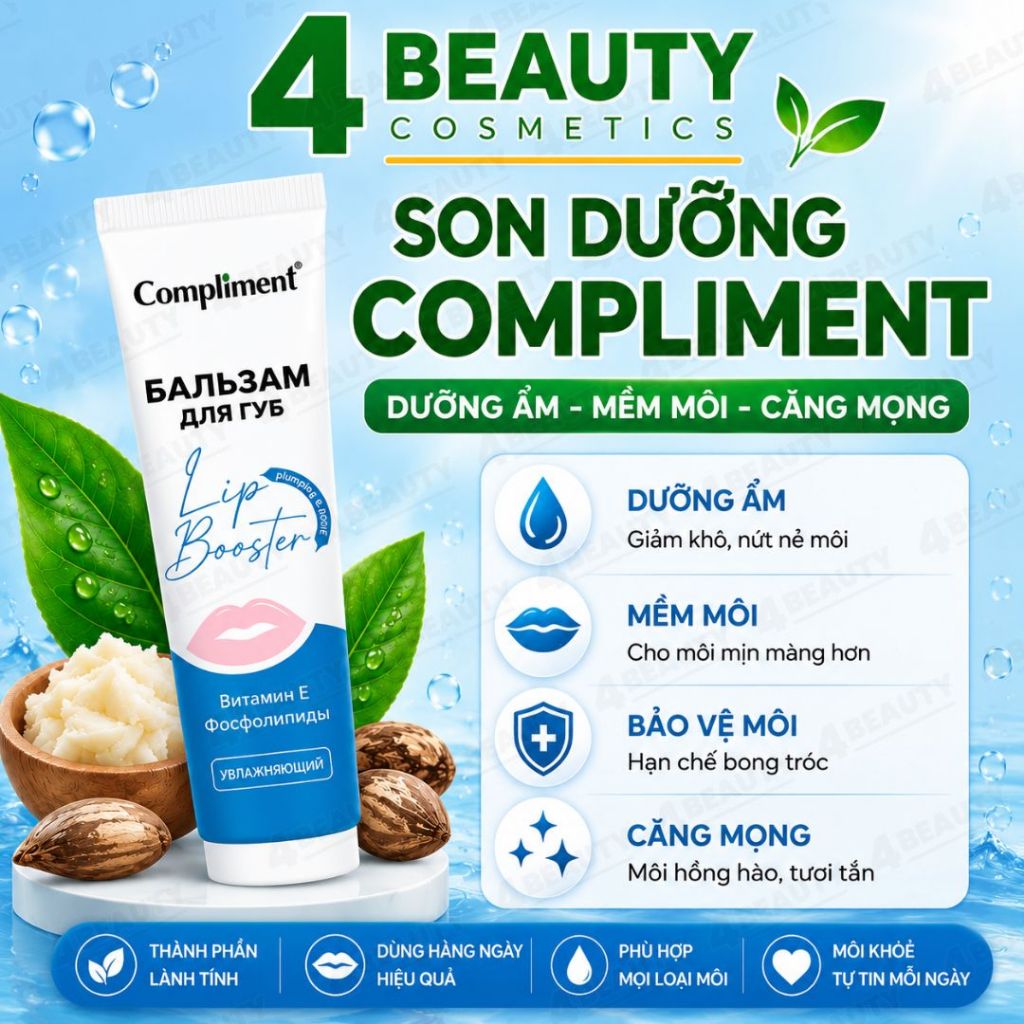 Son Dưỡng Môi Compliment Moisturizing Lip Balm Giúp Hỗ Trợ Phục Hồi Da Môi, Giảm Nếp Nhăn, Làm Dịu M