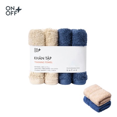 Pack tiện lợi 2 khăn tập cao cấp ONOFF size 34x86cm mềm mại, không xù, không phai màu - 19AC26A317