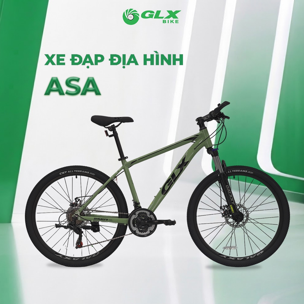 Xe Đạp Địa Hình GLX ASA – Khung Hợp Kim Nhôm, 21 Tốc Độ, Phanh Đĩa Cơ, Bánh 26 Inch