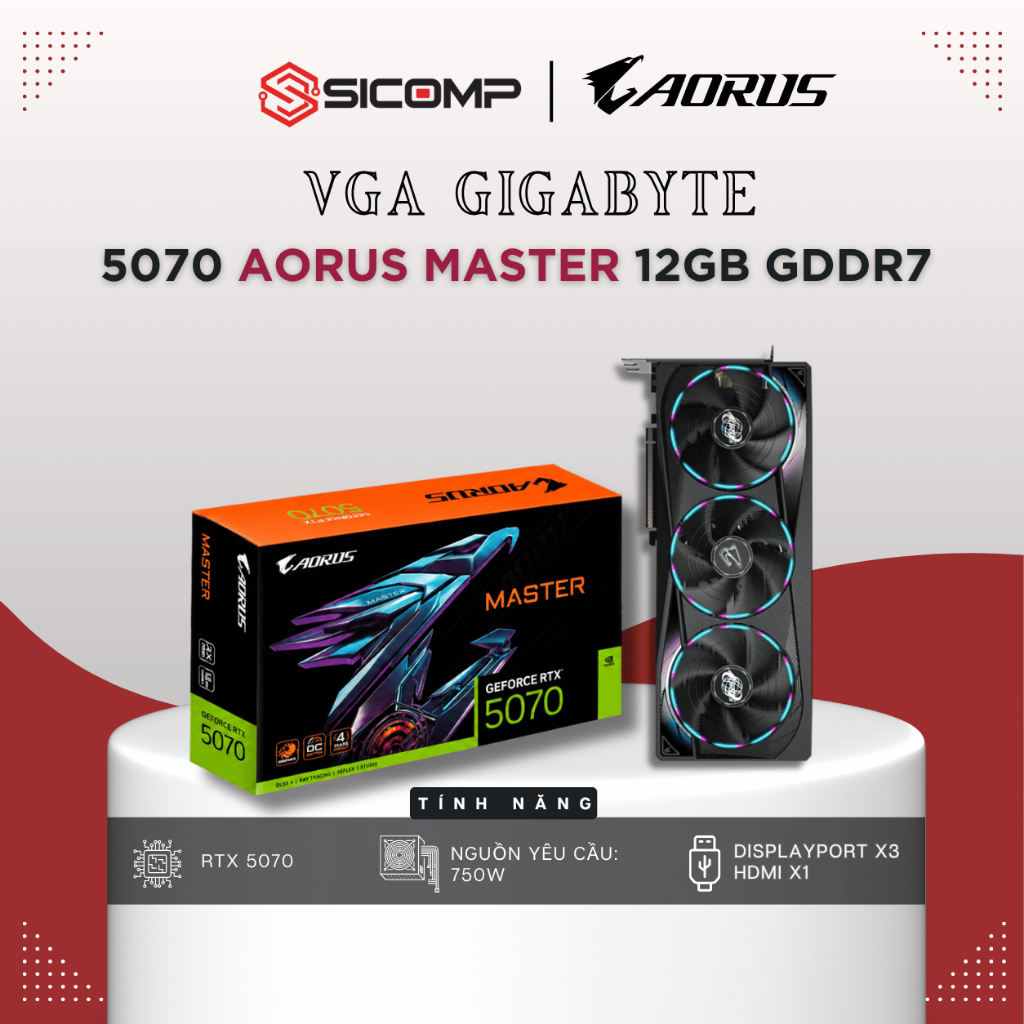 [FULL VAT] VGA GIGABYTE 5070 AORUS Master 12GB GDDR7, BH 3Y