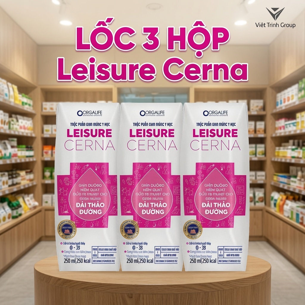[Hỏa tốc] Soup uống dinh dưỡng kiểm soát đường huyết cho người tiểu đường Leisure Cerna 3 hộp 250ml