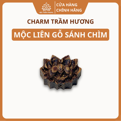 Charm Mộc Liên Trầm Hương Sánh Chìm Tự Nhiên 12.8mm Phụ Kiện Vòng Tay - Mộc Trầm Hương MTH