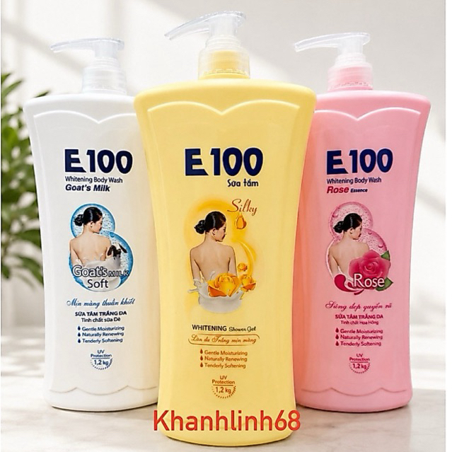 SỮA TẮM E100 SILKY 1,2kg và 800g