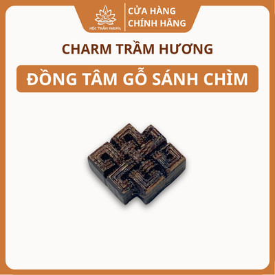 Charm Vĩnh Kết Đồng Tâm Trầm Hương Sánh Chìm Tự Nhiên 12.8mm Phụ Kiện Vòng Tay - Mộc Trầm Hương MTH