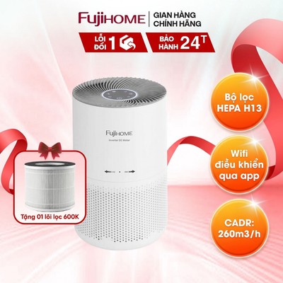 [TẶNG LÕI LỌC] Máy lọc không khí CADR 260m³/h Fujihome AP5COMPACT S phòng 18-31m2, BH 24 tháng