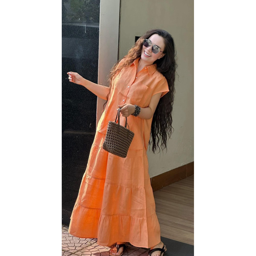 Set áo + Chân váy Linen nhà SjSy free size New (Còn màu Kem)