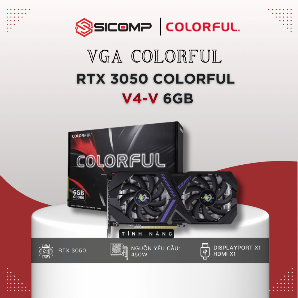 [FULL VAT] RTX 3050 Colorful V4-4 | 6GB GDDR6, BH 36TH
