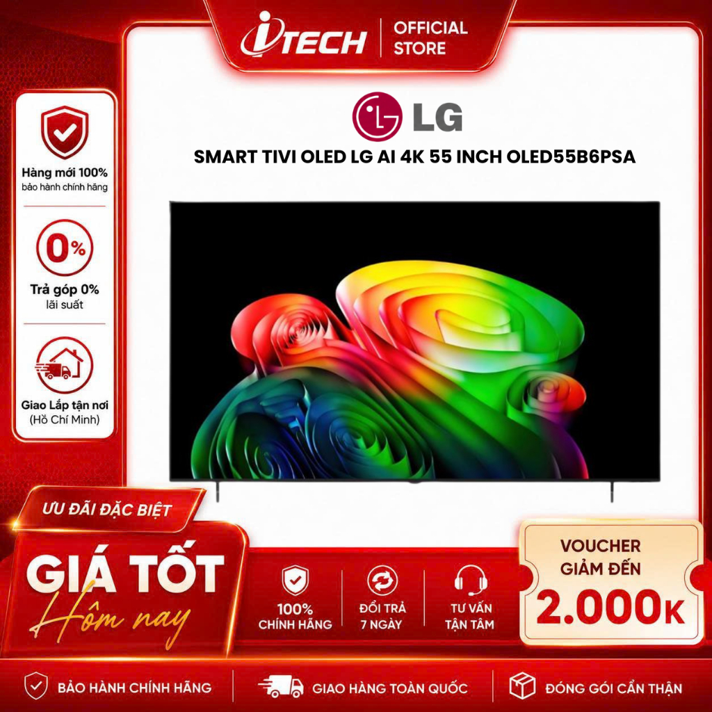 OLED55B6PSA - Smart Tivi OLED LG AI 4K 55 inch OLED55B6PSA - Hàng chính hãng