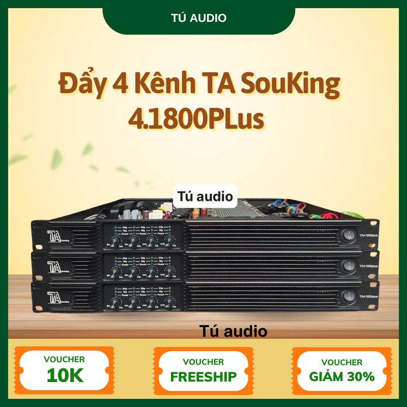 Đẩy TA Soundking 4 kênh 4.1800 Plus, Nguồn xung, mạch Class D, size 1U, Công suất 1800W/kênh