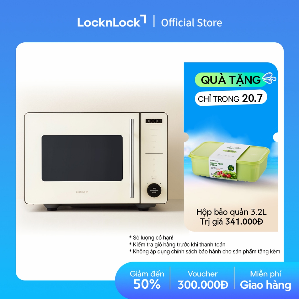 Lò chiên không dầu kết hợp lò vi sóng Locknlock Rangefryer EJF294IVY