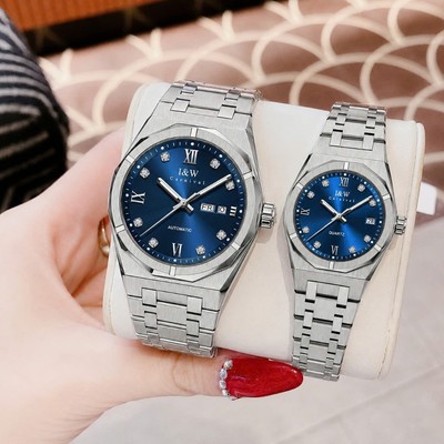 Đồng hồ đôi chính hãng I&W CARNIVAL 751D-T2 mặt xanh lam ,kính chống xước,chống nước cao,vỏ thép không gỉ,hàng mới