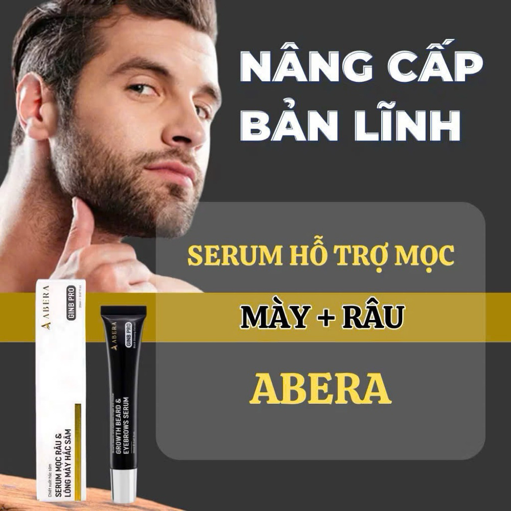 Serum kích thích mọc râu và lông mày Abera GinB Pro
