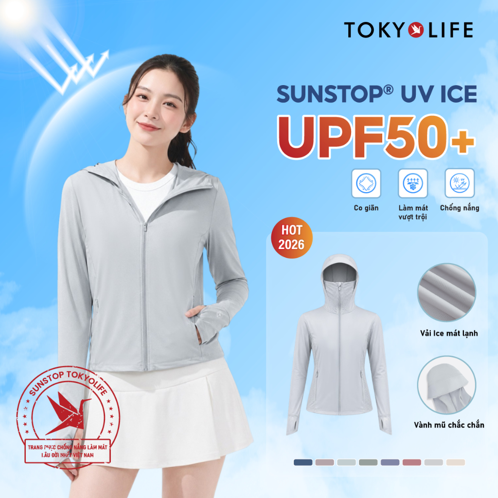 [LIVESTREAM] Áo khoác chống nắng nữ TOKYOLIFE SunStop Ice siêu mát lạnh thoáng khí có mũ rộng vành 4