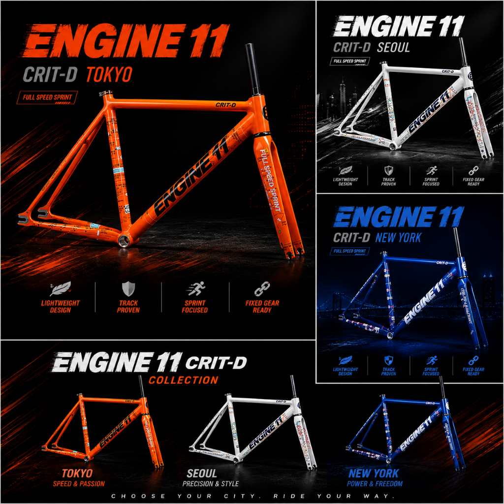 KHUNG XE ĐẠP FIXED GEAR ENGINE11 CRIT-D – TOKYO | SEOUL | NEW YORK
