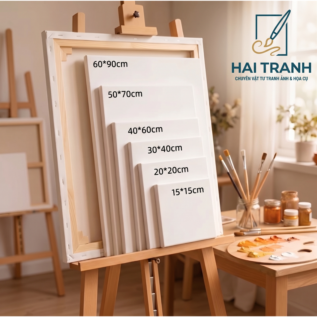Khung Toan Canvas Vẽ Tranh Cao Cấp Hải Tranh - Vải Canvas, Khung Gỗ Thông Chắc Chắn, nhiều kích thướ