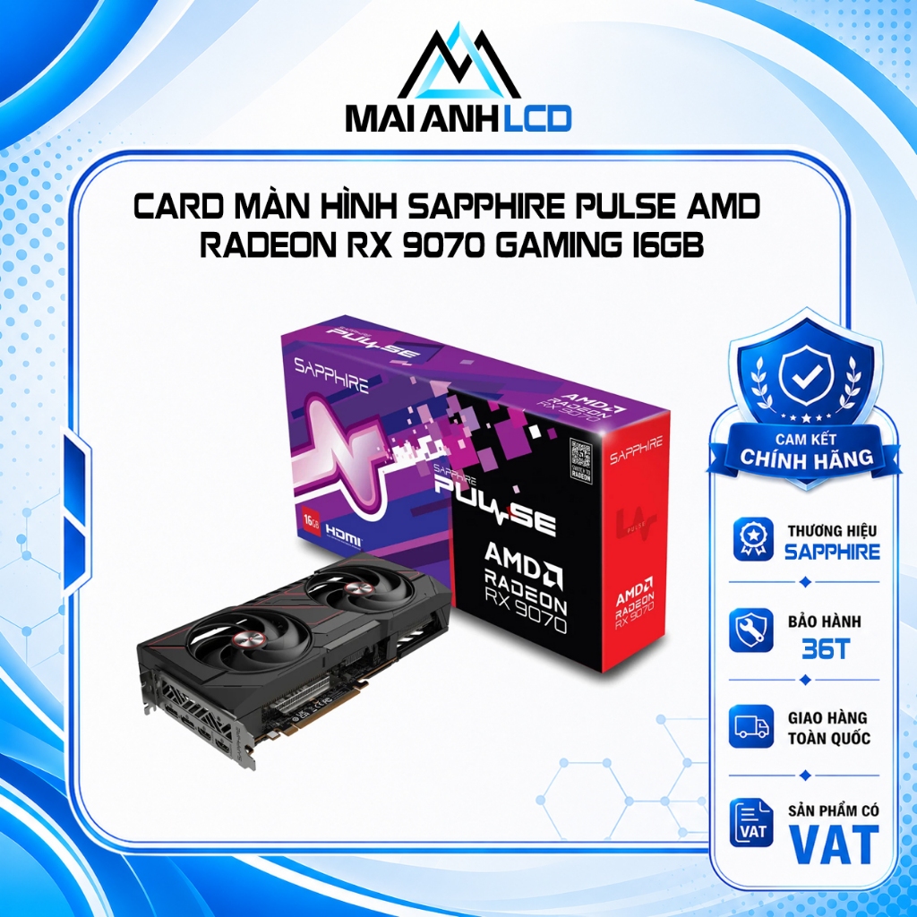 Card màn hình SAPPHIRE PULSE AMD RADEON RX 9070 GAMING 16GB