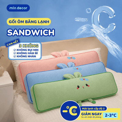 Gối Ôm Băng Lạnh Bánh Mì Sandwich Mịn Decor, Gối Ôm Bánh Mì Sandwich Dễ Thương Mát Lạnh, New 2026