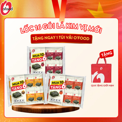 [TẶNG 1 TÚI VẢI] -  MUA 10 TẶNG 6 - LỐC 16 GÓI LÁ KIM TẨM VỊ O'FOOD 5G