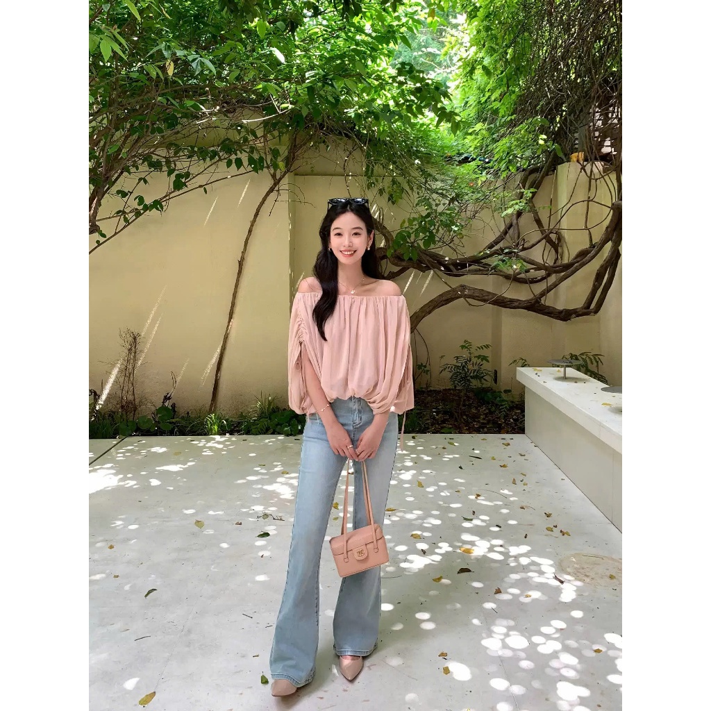 [HÀNG CHÍNH HÃNG] MULVAN - Áo voan trễ vai thanh lịch