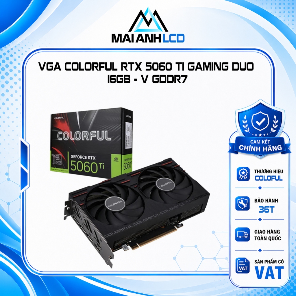 VGA Colorful RTX 5060 Ti Gaming DUO 16GB - V GDDR7