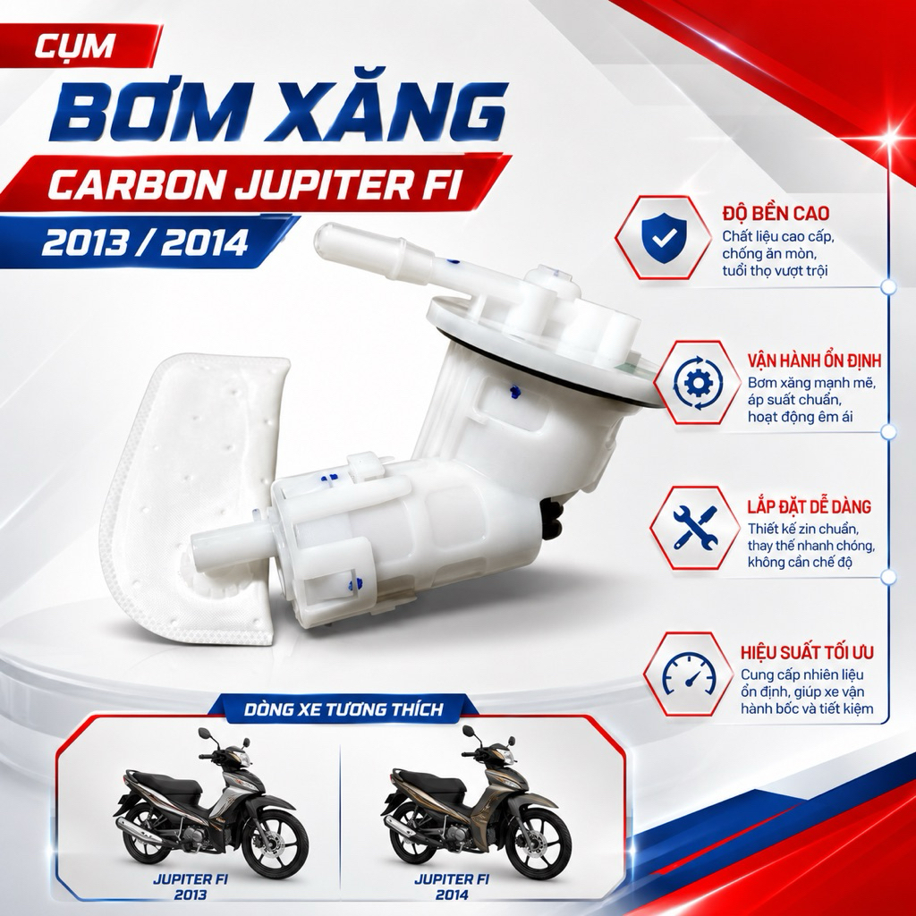Bơm xăng xe lõi Cacbon Jupiter Fi ( 2013/2014 )